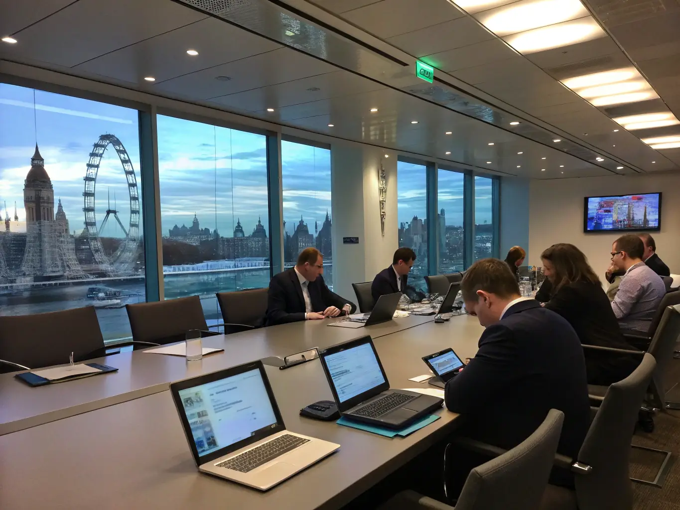 A scenic shot of Edinburgh, Scotland, with a focus on a business conference taking place, highlighting the city's growing business sector.