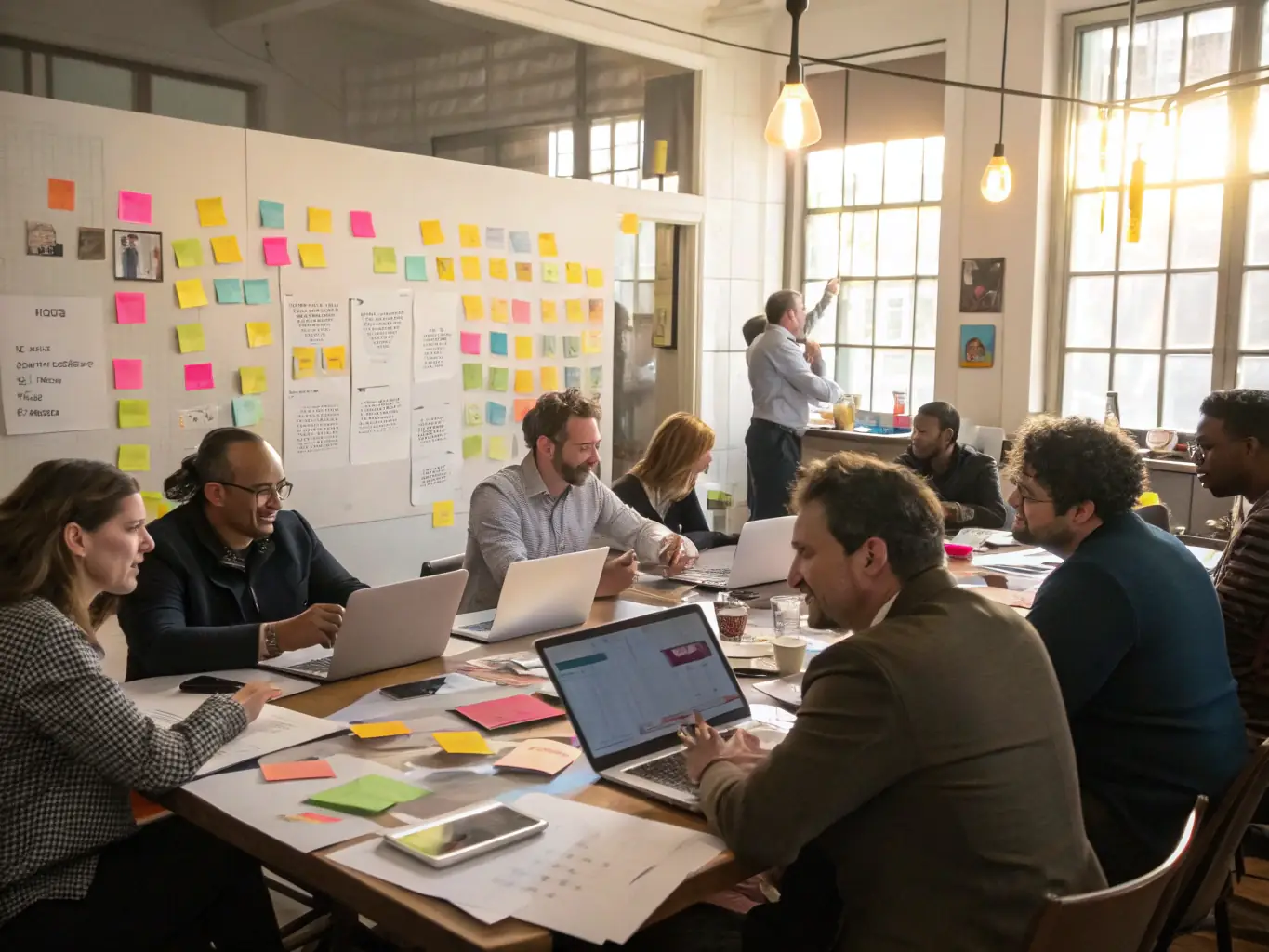 A captivating shot of an interactive workshop session at a past conference, with participants actively engaged in problem-solving and collaborative learning.